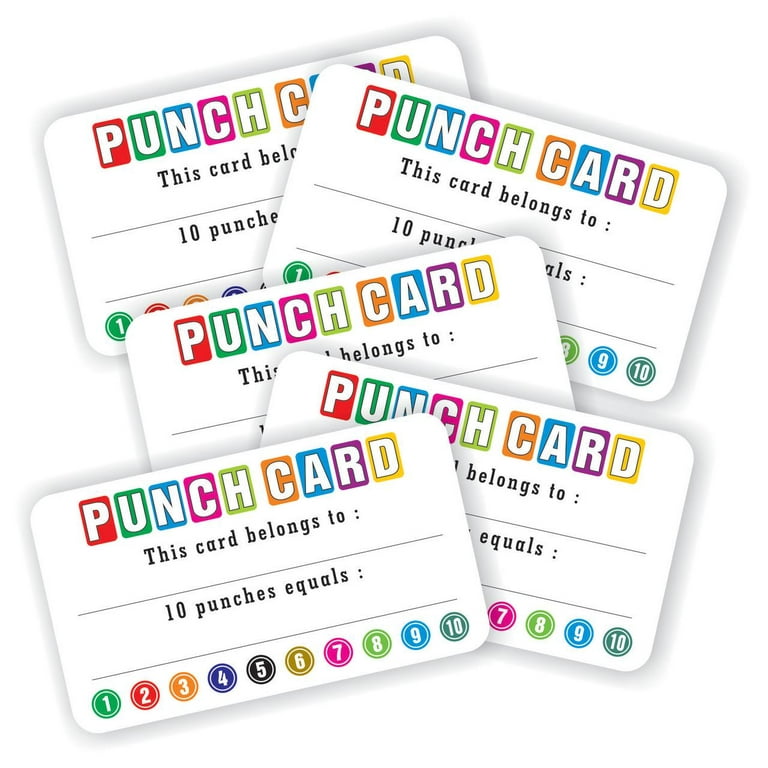 Youngever Punch Cards 210 Pack, Incentive Loyalty Reward Card for  Classroom, Business, Kids, Students, Teachers 3.5 inch x 2 inch