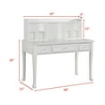 thumbnail image 3 of Beauty Desk with Hutch - 52" Wide Vanity Table with Storage, 3 Drawers, White Finish, 3 of 3
