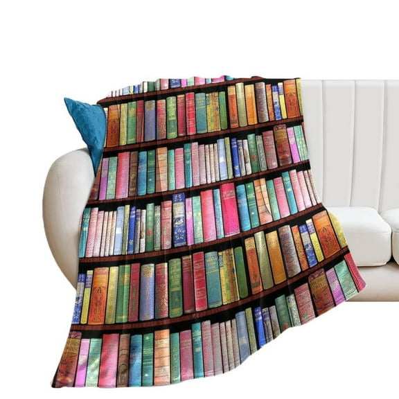 Bookworm Antique Book Library Blanket Soft Throw Warm Lightweight Plush Blanket for Couch Bed Sofa