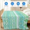 thumbnail image 4 of Teal Green Boho Cooling Blanket, Lightweight Breathable Summer Throw Blanket with Double Sided Cold Effect,Vintage Ethnic Tribe Abstract Art Picnic Beach Blankets Bed Sheet for Hot Sleepers 50"x60", 4 of 8