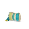 thumbnail image 2 of No Boundaries Jute Zipper Pouch, Blue, Women’s, 2 of 5