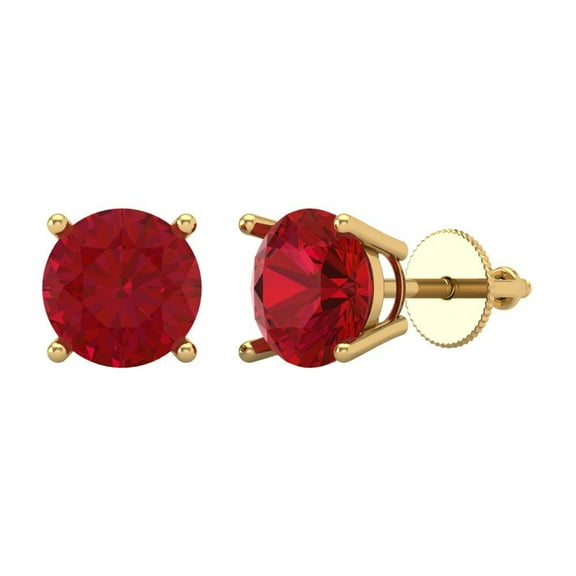 Clara Pucci 4Ct Tourmaline Round Cut VVS1 Screw Back Stud 18k Solid hypoallergenic Gold Designer Earrings For October