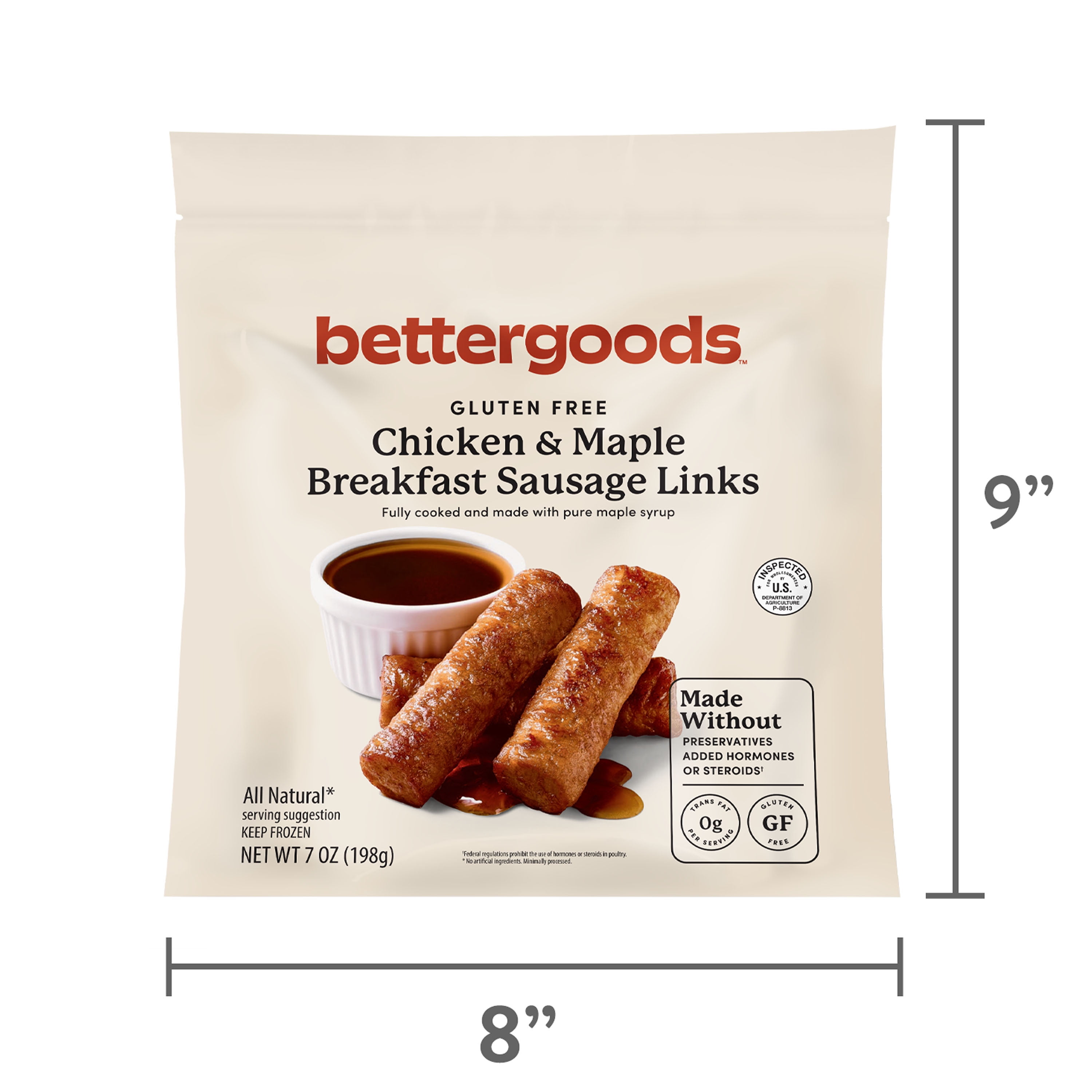 bettergoods Gluten-Free Chicken and Maple Breakfast Sausage Links, 7 oz