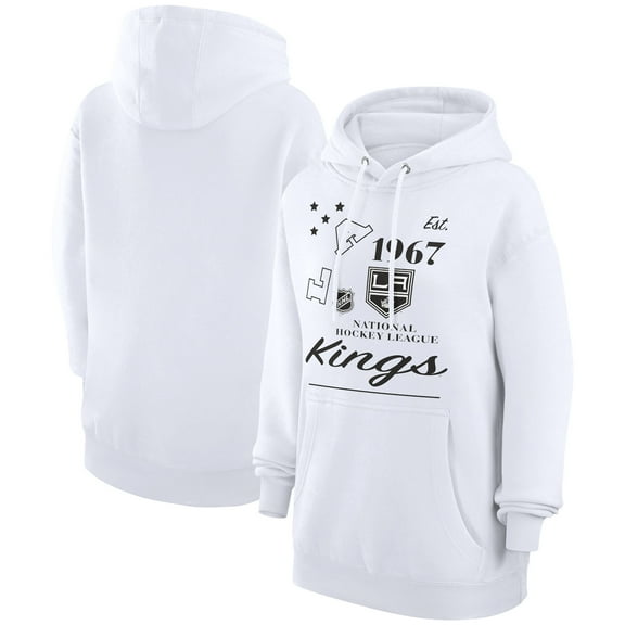 Men's Starter White Los Angeles Kings Arch City Team Graphic Fleece Pullover Hoodie