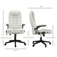 thumbnail image 3 of HOMCOM High-Back Massage Office Chair, Heated Reclining Computer Chair with Remote, White, 3 of 8
