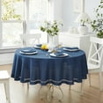 thumbnail image 6 of Newbridge Provence Lattice Cutwork Solid Color Textured Fabric Placemats, Set of 4 Placemats, Denim Blue, 6 of 9