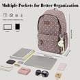 thumbnail image 2 of Btidfty Cute Polka Dot Laptop Backpack Large Capacity Travel Backpack Lightweight Bookbag for Female Elementary & Middle Students (Khaki), 2 of 8