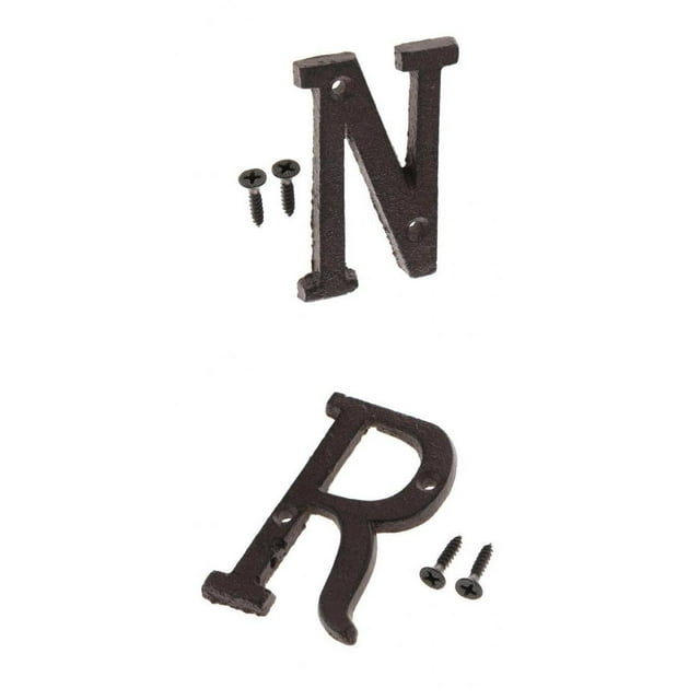 2 uds. de letras para puerta , letras fundidas para 4 Uds. de tornillos para decoración para hogar