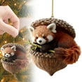 thumbnail image 3 of ERTZAE Acorn Animal Ornament,Sleeping Animal Decor,Warm Glow Nature Accent,Cozy Rustic Ornament,Animal-In-Acorn Prop,Festive Tabletop Decor,Nature-Lover Gift,Christmas Hanging Decor A+B+C, 3 of 9
