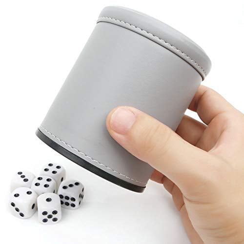 Magic Vosom Felt Lined Professional Dice Cup with 5 Dice Quiet for Yahtzee Game 