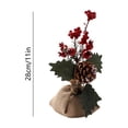 thumbnail image 3 of Artificial Christmas Plants, Mini Tabletop Pinecone Ornament Faux Greenery for Holiday Mantel Shelf Desk Centerpiece Decor, 3 of 5