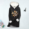 thumbnail image 4 of YueHuiYing Fashion Women's Winter Printed Large Loose Hoodie Top Thickened Warm Close Fitting Shirt Long Sleeve Hoodie, 4 of 5
