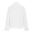 thumbnail image 6 of XuJwPNcy Long Sleeve Shirts for Women Lace V Neck Flowy Tunic Loose Fit Business Work Blouse Fall Trendy Outfits for Women（White,Large), 6 of 7