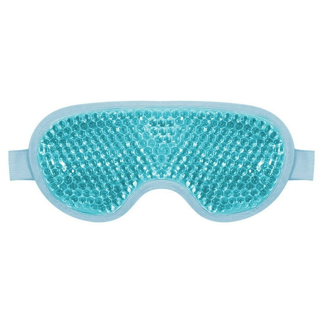 Máscara de ojos reutilizable, máscara de ojos de hielo para ojos hinchados/ojeras/migraña/alivio del estrés, cálida con respaldo de felpa suave, máscara de ojos para dormir
