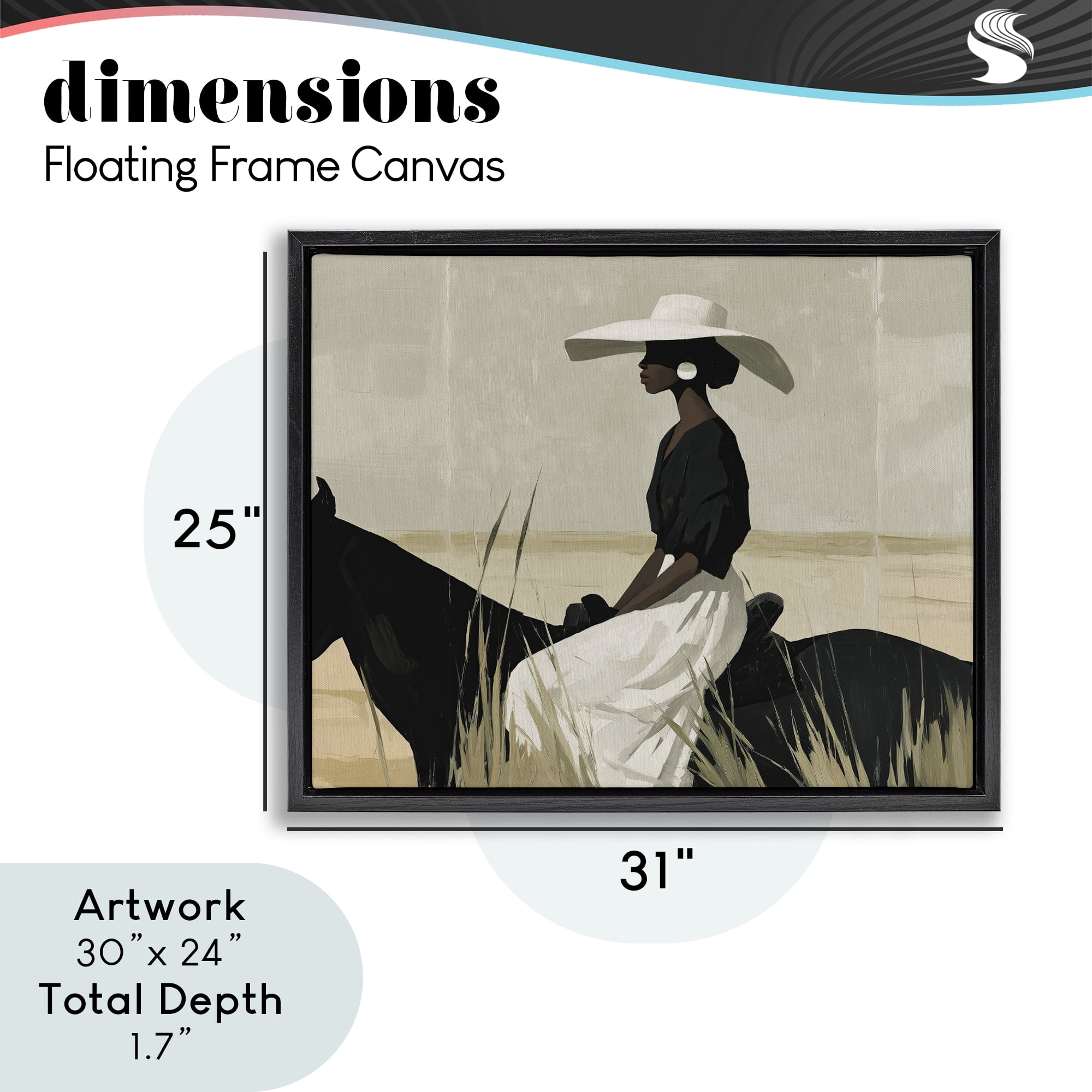 Stupell Industries Equestrian Elegance Silhouette Black Framed Floater Canvas Wall Art, design by Svetlana Aleynikova