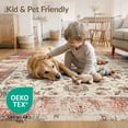 thumbnail image 4 of ODIKA 3'x5' Washable Area Rug Non-Slip, Flatweave, Easy Care Vintage Oriental Medallion With Distressed Floral Scroll Border Accents for Hallway, Laundry Room, 4 of 7