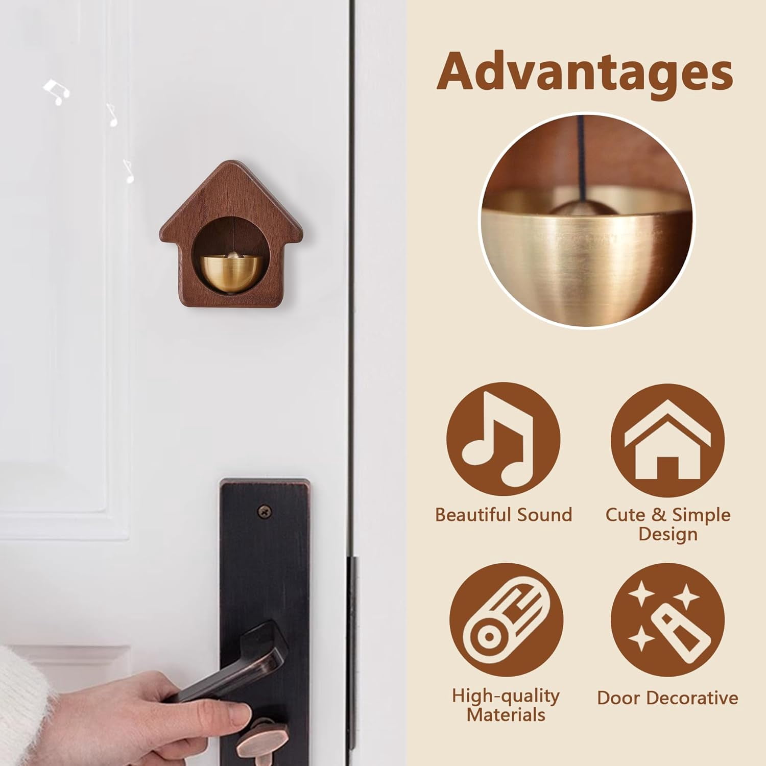 Shopkeepers Bell for Door Opening:Magnetically-Attached Doorbell Chime,Unique Ornaments and Hanging Decoration for Entry,Door Bells for Homes Business