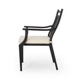 thumbnail image 5 of Christopher Knight Home Delmar Outdoor Dining Chair with Cushion (Set of 2) by  - 26.10" W x 24.50" D x 36.00" H Matte Black+Beige, 5 of 5