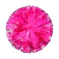 thumbnail image 1 of Nvzi 2 pompones metálicos para animadoras, para equipos de animación de fútbol, baloncesto, deportes, baile, fiestas, pompones de plástico para animadoras (rosa), 1 of 2