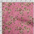 thumbnail image 3 of Soimoi Chinese Floral Printed, Poly Canvas Fabric, Decor Sewing Fabric by The Yard 56 Inch Wide,Decorative Fabric for Curtains Tote Bags, Pink, 3 of 5