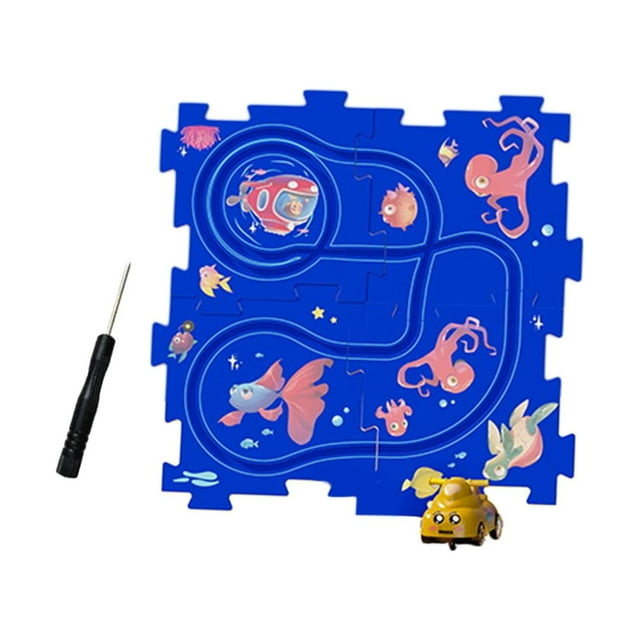 Juego de rompecabezas de pista Baoblaze juguete Montessori bloques de construcción 5PCS