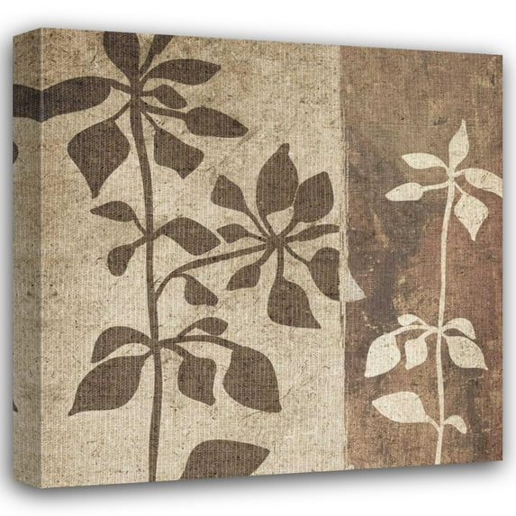 Kristin Emery 26x26 Gallery Wrapped Canvas Wall Art Titled - Neutral Leaves I