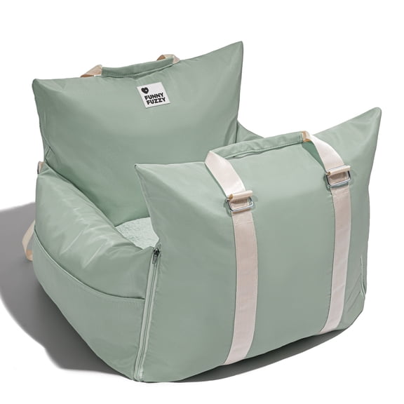 FunnyFuzzy Pet Car Seat, Waterproof Dog Bed with Removable Cover, Portable Dog Seat for Dogs Under 35 lbs for Travel and Home Use,Light Green