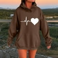 thumbnail image 2 of Olyvenn Women's Heart Graphic Oversized Hoodies Drawstring Long Sleeve Sweatshirts with Pocket Trendy Casual Pullover Tops Coffee XL, 2 of 4