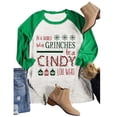 thumbnail image 4 of Otoño empalme ropa de mujer de vacaciones chaqueta de mujer casual mangas tres cuartos letras navideñas GRINCHES, 4 of 4