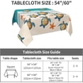 thumbnail image 3 of Sea Turtle Beach Starfish Ocean Coastal Waterproof Picnic Party Square Table Cloth Cover Decorations Fabric 60 X 60 Inches Square Tablecloth for 30-46 Inch Home Dining Room Kitchen Decor, 3 of 5