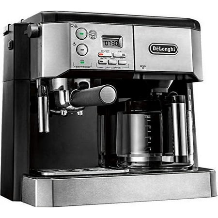DeLonghi BCO430 Combination Pump Espresso and 10-Cup Drip Coffee Machine with Frothing Wand, Silver and Black