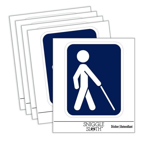 Blind Low Vision Impaired Disability Car Window Bumper Water Bottle Phone Tablet Laptop Waterproof Vinyl Decal Sticker Set 5-Pack - Gloss Finish - 2.0"