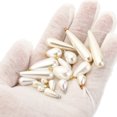 thumbnail image 4 of 13x7mm Pearl Charm, 50Pcs Pearl Beads Teardrop Faux Pearl Pendant Charm with Loop for Bracelets Earrings, Golden, 4 of 7
