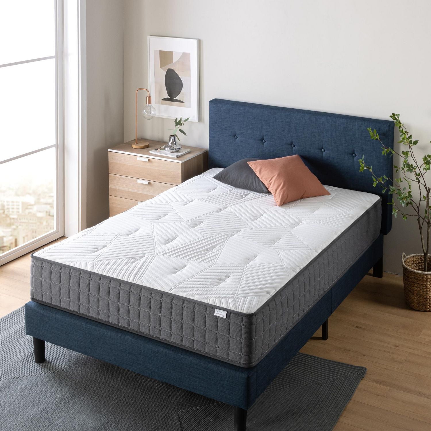 Zinus Spa Sensations 10 inch Charcoal and Copper Hybrid Memory Foam and Spring Mattress