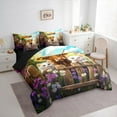 thumbnail image 3 of Castle Fairy Animal Cats Highland Cow Bedding Comforter Set 7pcs for Boys Girls,Rustic Farmhouse Queen Bedding Sets Super Cozy,Chic Floral Flowers Daisy Queen Sheet Sets,Breathable Home Decor, 3 of 8