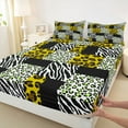 thumbnail image 3 of Manfei Zebra Leopard Print 4-Piece Full Size Sheets for Female Men Teens,Geometric Plaid Bed Sheets,Animal Print Lightweight Sheet Sets,Breathable Home Decor, 3 of 7