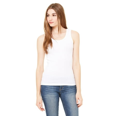 - Branded Bella + Canvas Ladies 2x1 Rib Tank Top - WHITE - S (Instant Saving 5% & more)