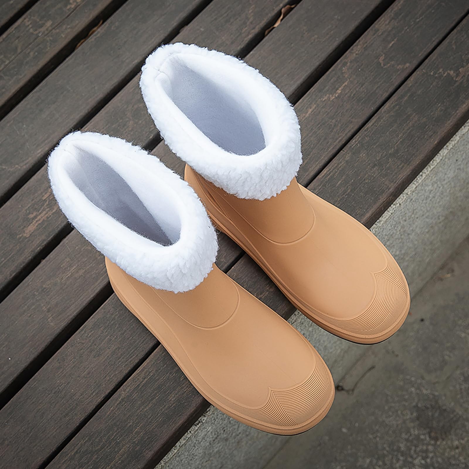 AUXDIQ Rain Shoes Women Men Mid-calf Boots Waterproof Rain Boots Outdoor Garden Shoes