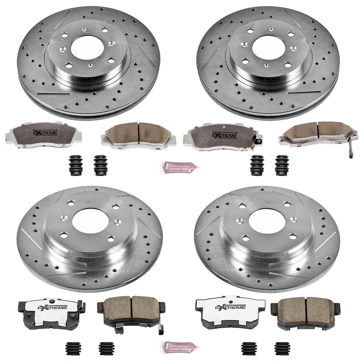 Power Stop Front and Rear Z26 Street Warrior Brake Pad and Rotor Kit K1038-26
