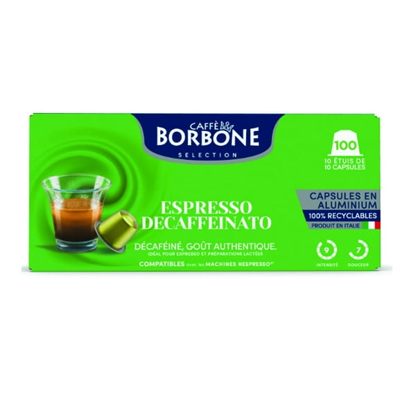 100-pack - Caffè Borbone capsules (compatible with Nespresso® machines) - Decaffeinated