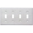 thumbnail image 1 of Morris Products 83814 304 Acier Inoxydable Plaques Murales 4 Gang Interrupteur à Bascule, 1 of 1