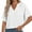 White womens tops, variant on pimelu Womens Tops Cute Tops for Women Lightweight Chiffon Jacquard Loose Fit Pleated Shirt Summer Casual Solid Blouses Ladies V-Neck Short Sleeve Blouses
