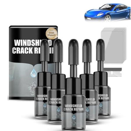 CrackFix Pro Kit, 2026 Upgrade Crack Fix Pro Windshield Repair, Car Windshield Crack Repair Kit, Car Glass Repairs Without Stress,Black-ps5