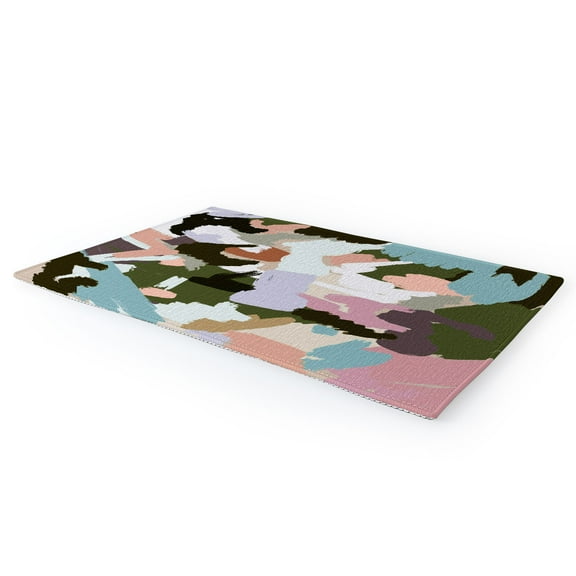 Society6 Ninola Design Artistic Landscape Pink Green 8 x 12' Rug