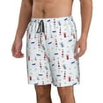 thumbnail image 2 of Goofa Nautical Lighthouse Sailboat Printed Mens Swim Trunks Summer Quick Dry Short Beach Swimwear Bathing Suits-Small, 2 of 9