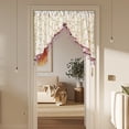 thumbnail image 5 of Flower Lace Embroidery Sheer Triangular Curtain No Punching Short Window Valance for Kitchen Bedroom Partition Doorway Light Filtering Privacy Decor, 5 of 6