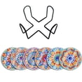 thumbnail image 3 of 6 Posavasos de pintura de diamantes perfecl Posavasos de mandala antideslizantes, 3 of 6