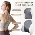 thumbnail image 3 of Florich Car Seat Cushion&Lumbar Support Pillow&Headrest Pillow, Ergonomic Design&Memory Foam, Relieves Neck, Back&Sciatica Pain, Gray, 3 of 9