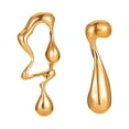 thumbnail image 3 of Water Drop Earrings for Woman Girls Statement Earrings Tear Drop Hoops for Gold, 3 of 9
