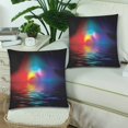 thumbnail image 2 of MKHERT Ocean Northern Lights Pillowcase Pillow Protector Cushion Cover 18x18 inch,Set of 2, 2 of 3